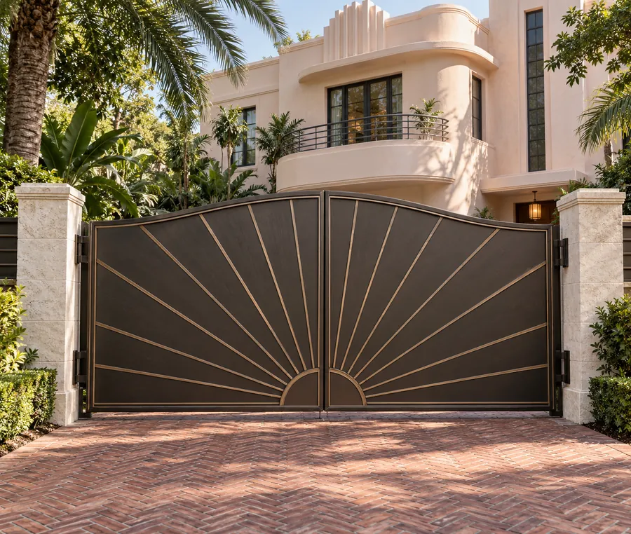 Custom sunburst privacy gate